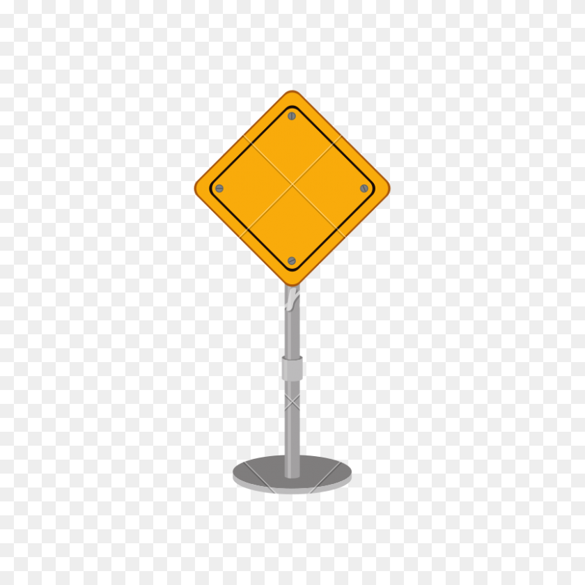 800x800 Blank Yellow Road Sign - Blank Road Sign PNG