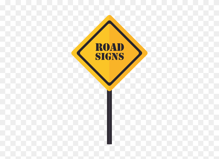 550x550 Blank Yellow Road Sign - Blank Street Sign PNG