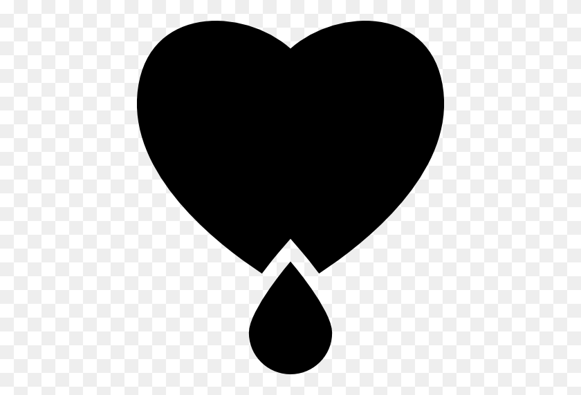 512x512 Bleeding, Shapes, Heartbeat, Black, Hearts, Heart, Shape, Drop - Black Heart PNG