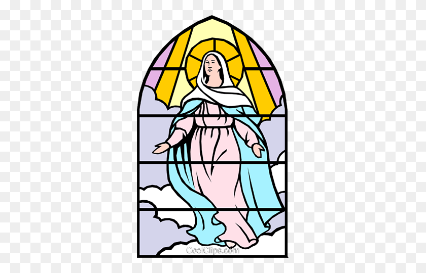 299x480 Blessed Assumption Royalty Free Vector Clip Art Illustration - Blessed Clipart