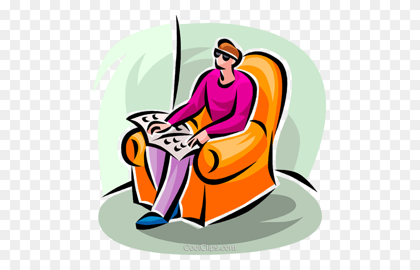 465x480 Blind Person Reading A Book Royalty Free Vector Clip Art - Person Reading Clipart
