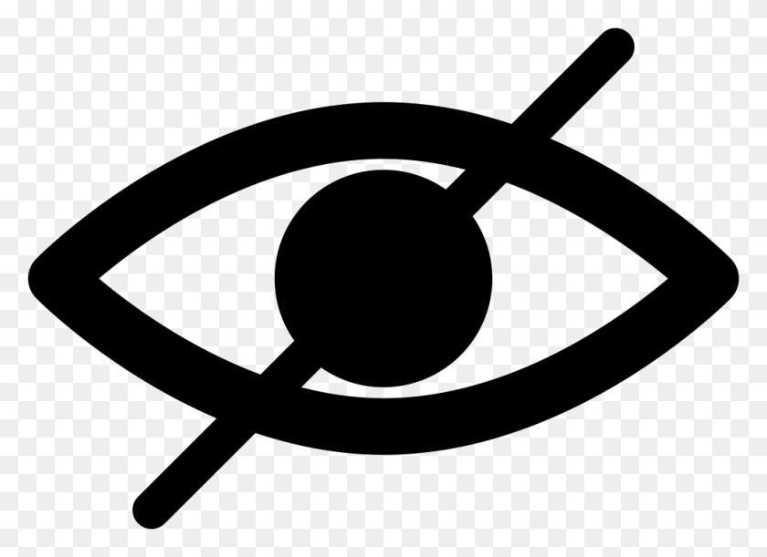 982x694 Blind Symbol Of An Opened Eye With A Slash Png Icon Free - Slash Mark PNG