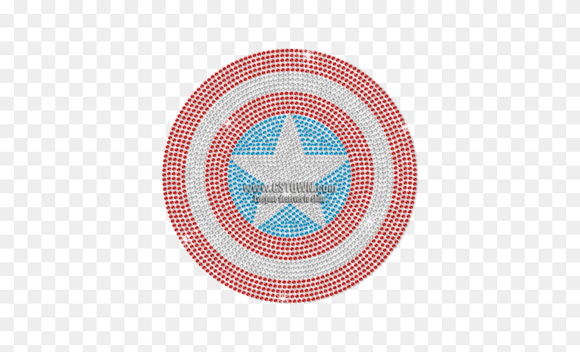 450x450 Bling Crystal Iron On Captain America Shield Transfer - Captain America Shield Clipart