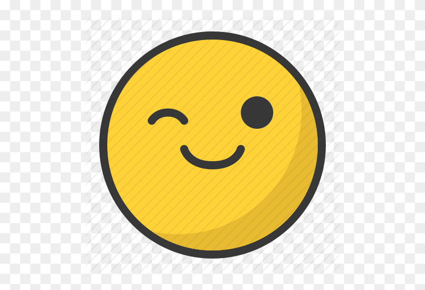 512x512 Parpadeo, Emoji, Emoticon, Feliz, Icono De Sonrisa - Feliz Emoji Png