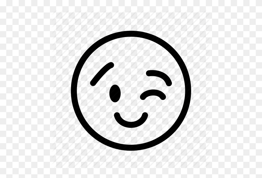 512x512 Blink, Emoji, Emoticon, Happy, Smiley, Wink Icon - Wink Emoji Png