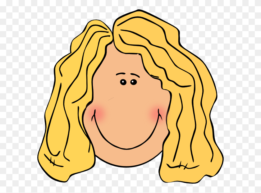 600x561 Blonde Clip Art - Curly Hair Clipart