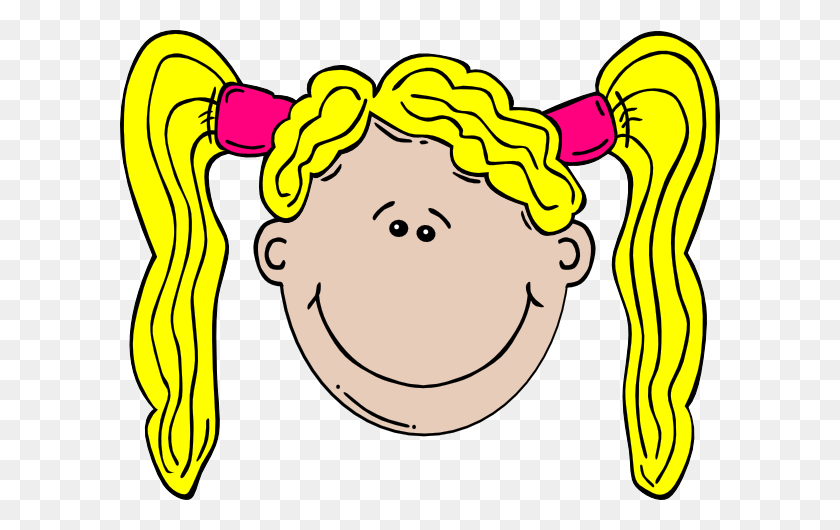 600x470 Blonde Girl Clip Art - Girl With Ponytail Clipart