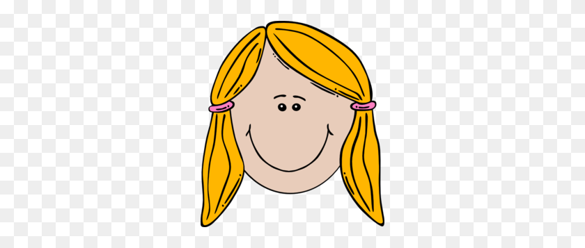 264x297 Blonde Girl Face Cartoon With Pigtails Clip Art - Pigtails Clipart