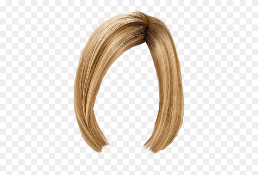 393x512 Blonde Shaped Hair Styling Transparent - Blonde Wig PNG