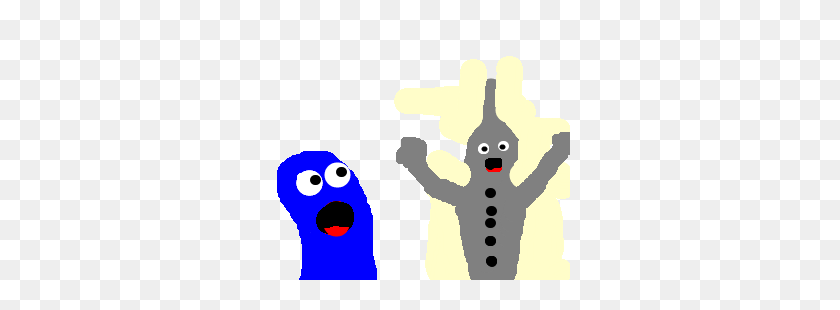 300x250 Bloo, In Human Form, And Tin Man Are Shocked - Tin Man Clip Art