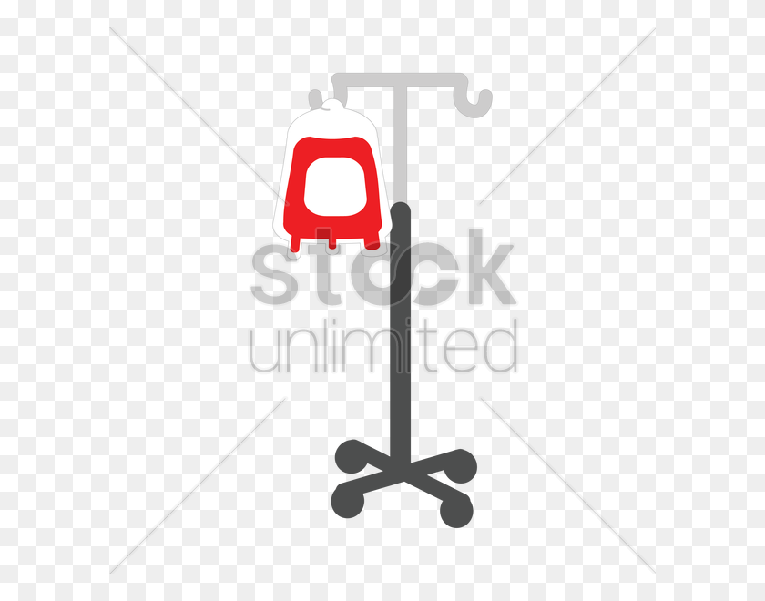 600x600 Blood Bag Hanging From The Stand Vector Image - Blood Bag Clipart
