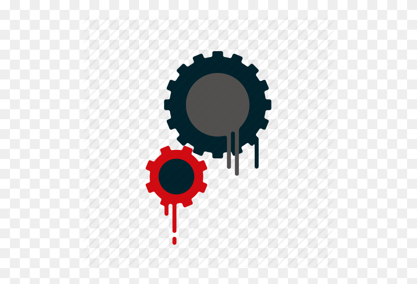 512x512 Blood, Cogs, Dripping, Gears, Liquid, Melting, Settings Icon - Blood Dripping Clipart