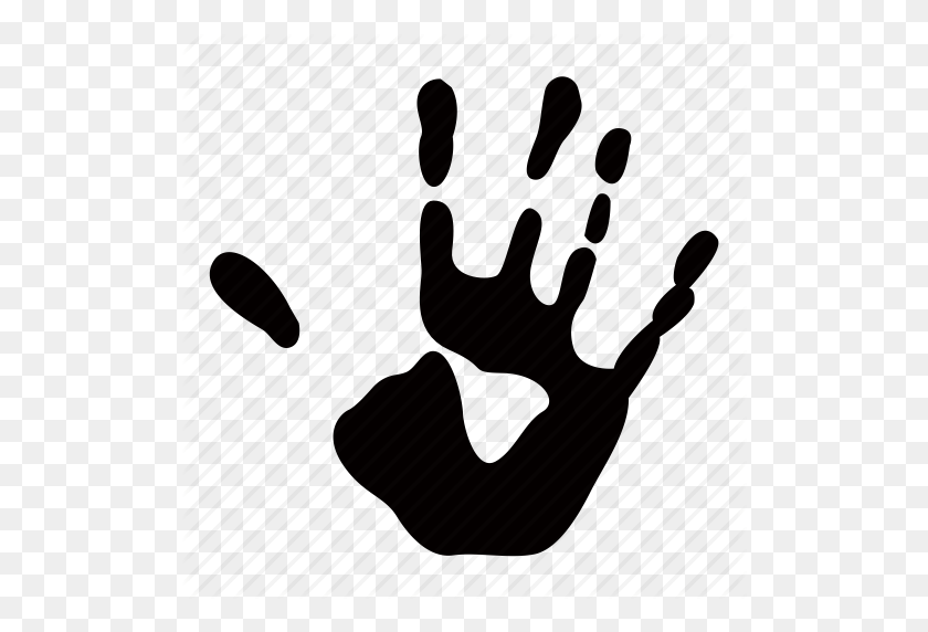 512x512 Blood, Hand, Ink, Mud, Print, Silhouette, Wet Icon - Blood Hand PNG