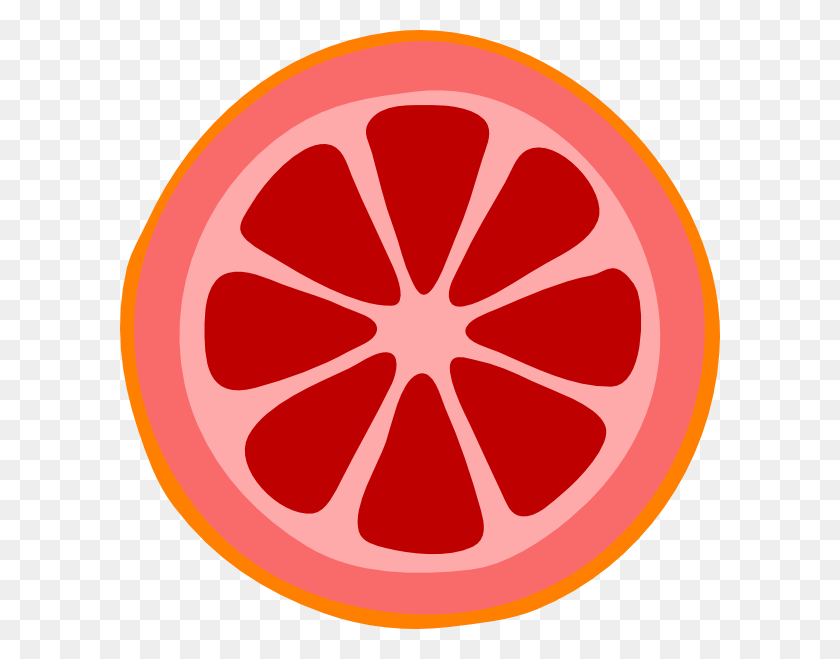 600x599 Blood Orange Slice Clip Art - Orange Slice Clipart