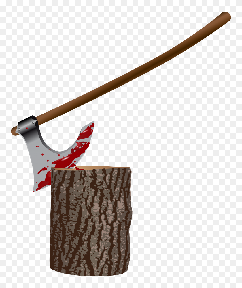 5217x6273 Bloody Axe And Stump Png Clipart - Bloody PNG
