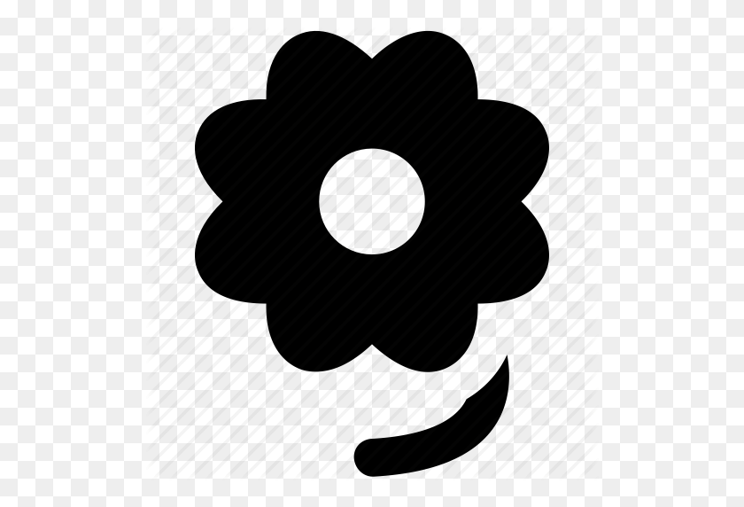 512x512 Цветение, Цветение, Цветок Ромашки, Цветок, Значок Весеннего Цветка - Весенние Цветы Черно-Белый Клипарт