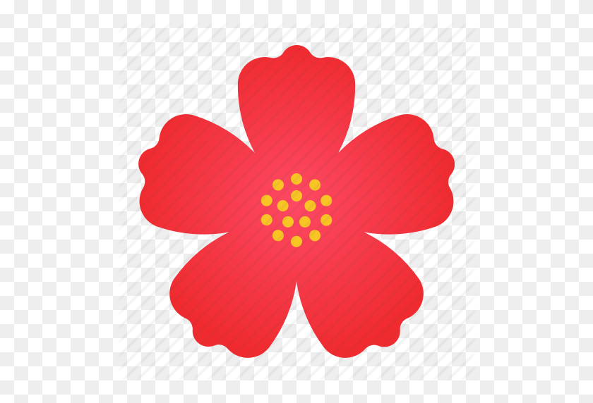 512x512 Bloom, Flower, Hibiscus, Red Icon - Red Flower PNG