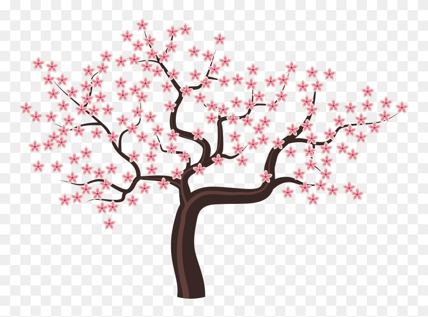 6215x4479 Blossom Clipart Flowering Tree - Pink Cross Clipart