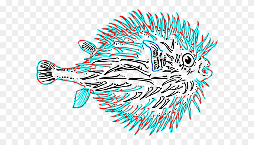 600x419 Blowfish Blue Clip Art - Blowfish Clipart