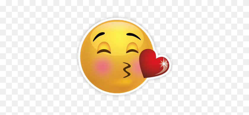 329x329 Blowing Kisses Emoji Smiley - Lips Emoji PNG
