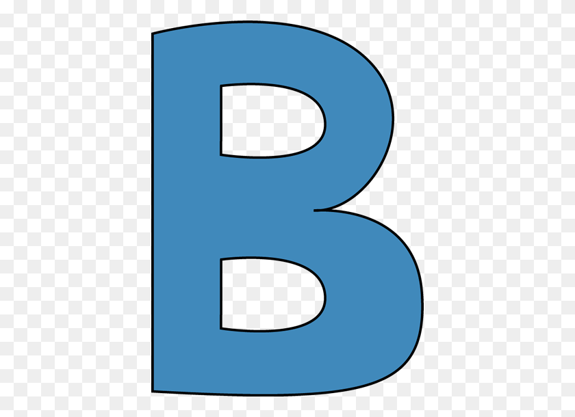 398x550 Blue Alphabet Letter B Clip Art - Blue Crayon Clipart