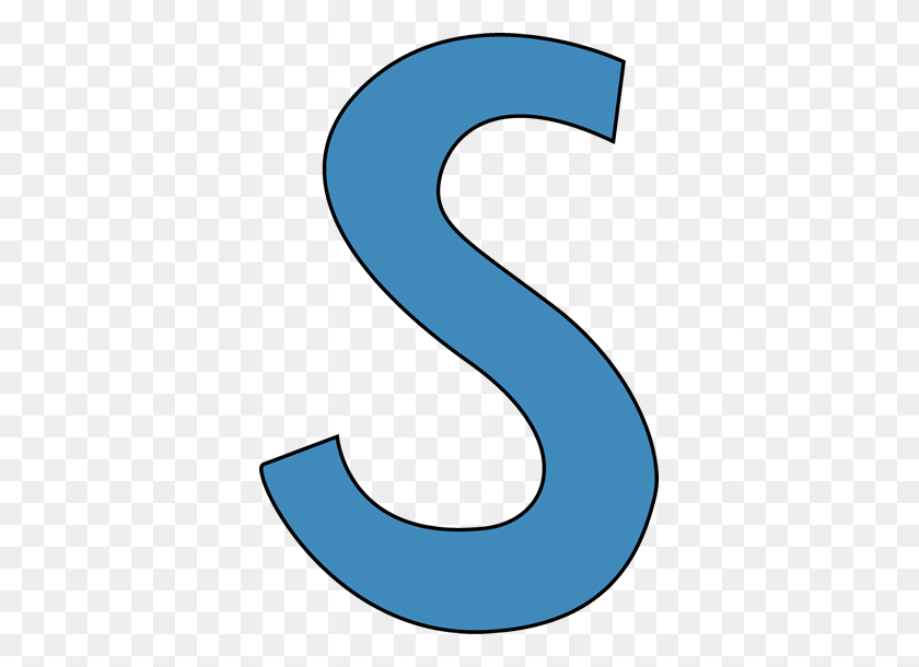 365x550 Синяя Буква Алфавита S Клип - Буква S Png