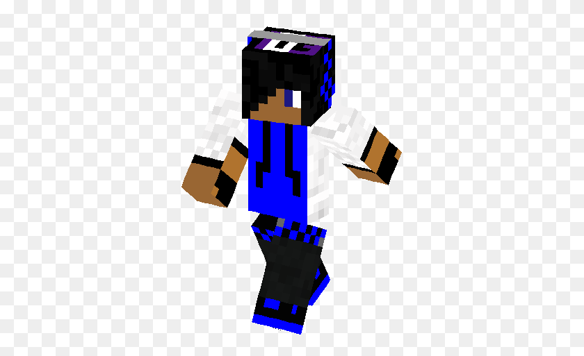 317x453 Chico Vestido De Azul Y Negro De La Piel De Minecraft Skins - Chico Negro Png