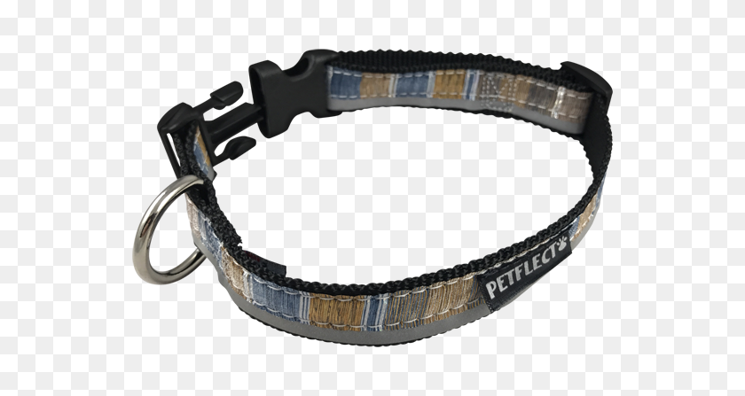 600x387 Blue And Brown Dog Collar Vertical Striped Dog Collar Petflect - Dog Collar PNG