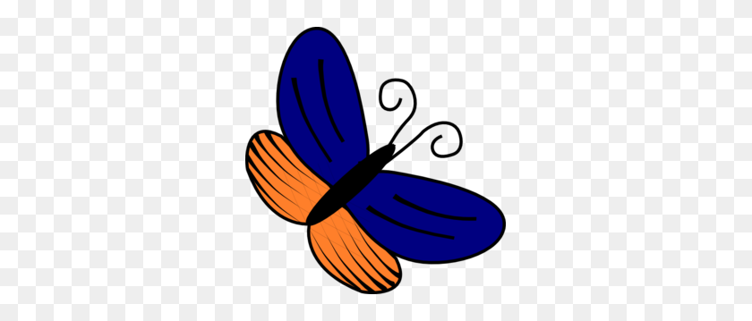 291x299 Blue And Orange Butterfly Png, Clip Art For Web - Butterfly PNG Clipart