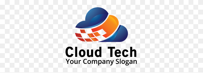 300x242 Blue And Orange Cloud Logo Vector - Cloud Vector PNG