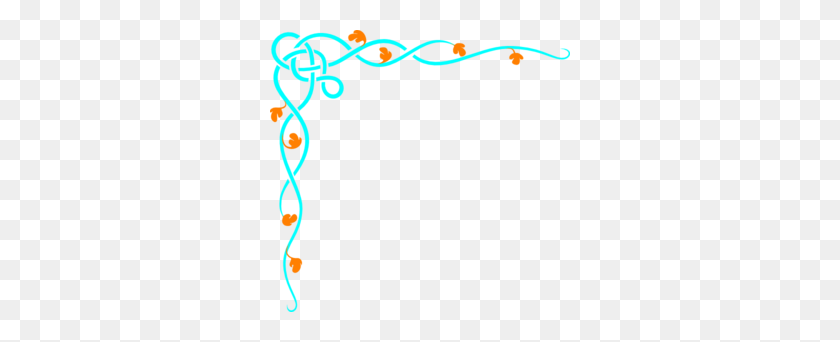 300x282 Blue And Orange Decorative Swirl Border Clip Art - Swirl Border Clip Art