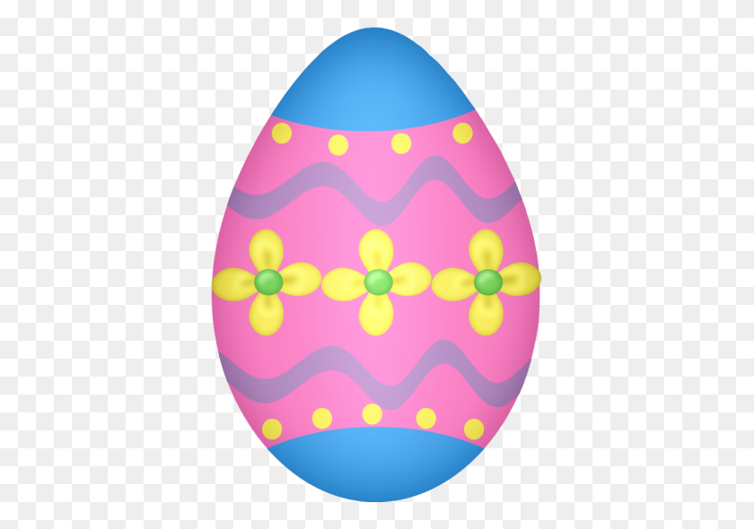369x530 Blue And Pink Easter Egg - Free Easter Clip Art