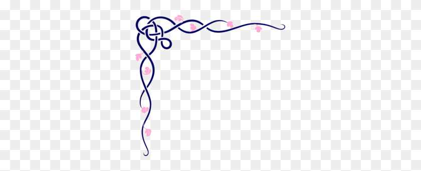299x282 Blue And Pink Vine Png, Clip Art For Web - Pink Frame Clipart