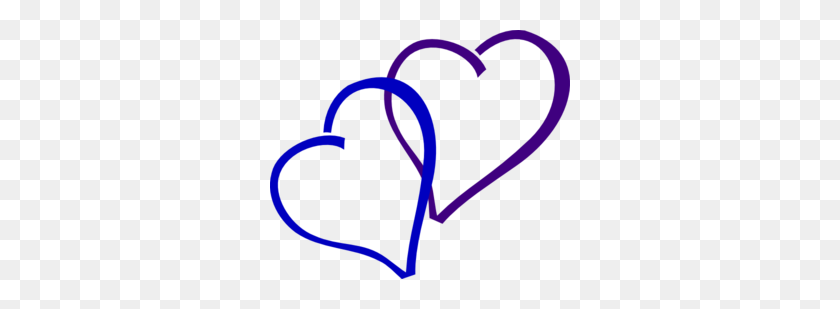 300x249 Blue And Purple Heart Clip Art - Love Heart Clipart