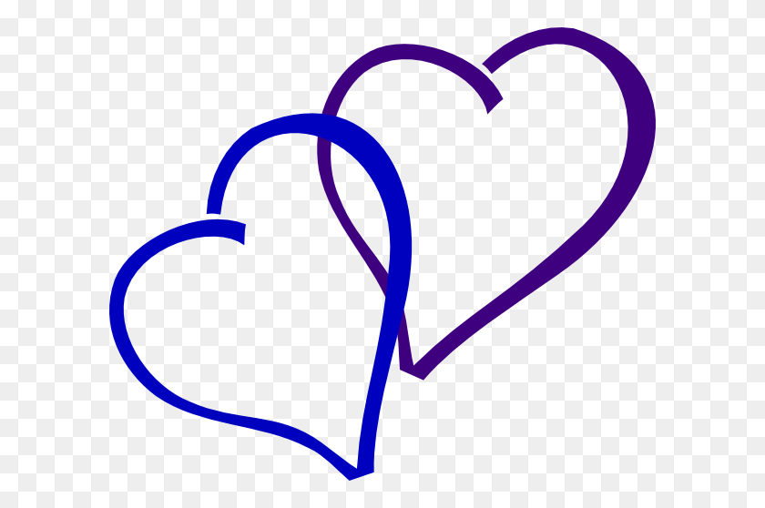 600x498 Синие И Фиолетовые Сердечки Картинки - Пурпурное Сердце Клипарт