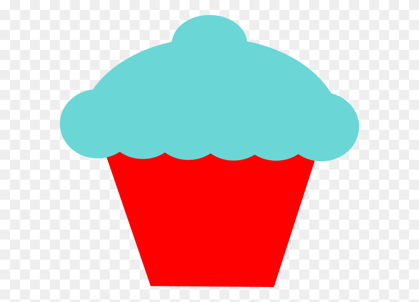 600x545 Blue And Red Cupcake Png, Clip Art For Web - Cupcake Clipart