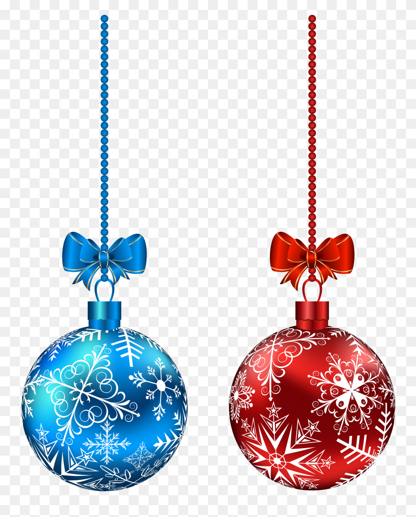 4964x6266 Bolas De Navidad Colgantes Azules Y Rojas Png