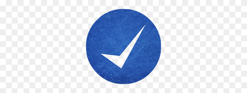 256x256 Blue And Scratched Check Mark Icon - Check Sign PNG