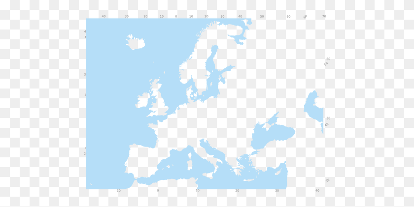 500x361 Blue And White Clip Art Of Map Of Europe - Europe Clipart