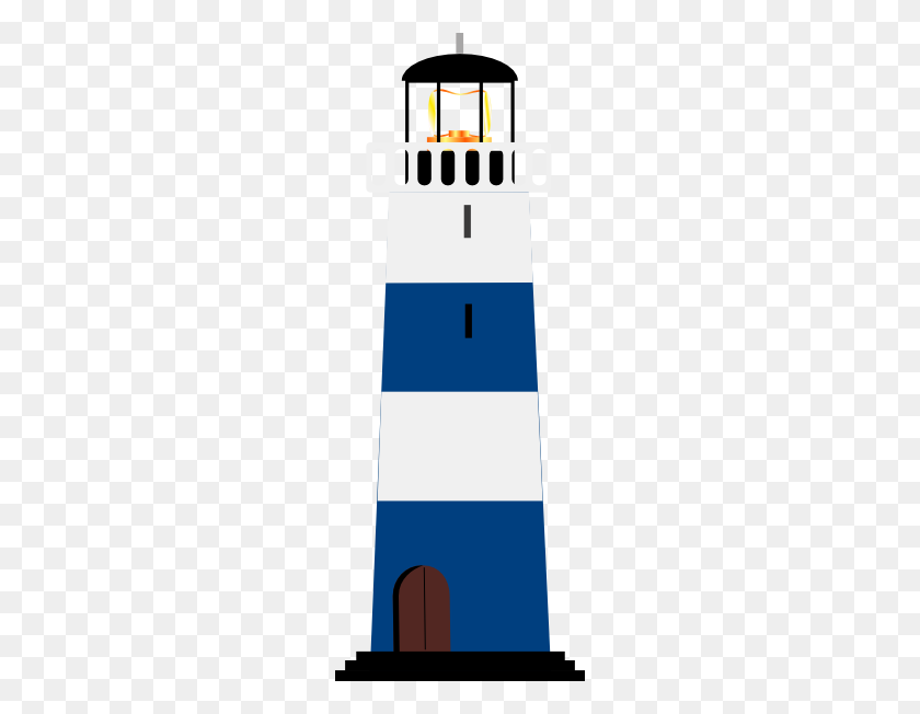 228x592 Blue And White Lighthouse Clip Art - Inside House Clipart