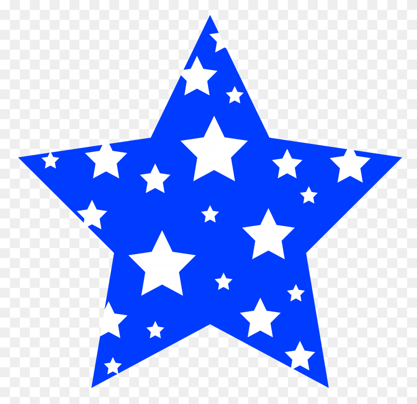 6598x6383 Estrella Estrellada Azul Y Blanca - Clipart De La Nueva Vida