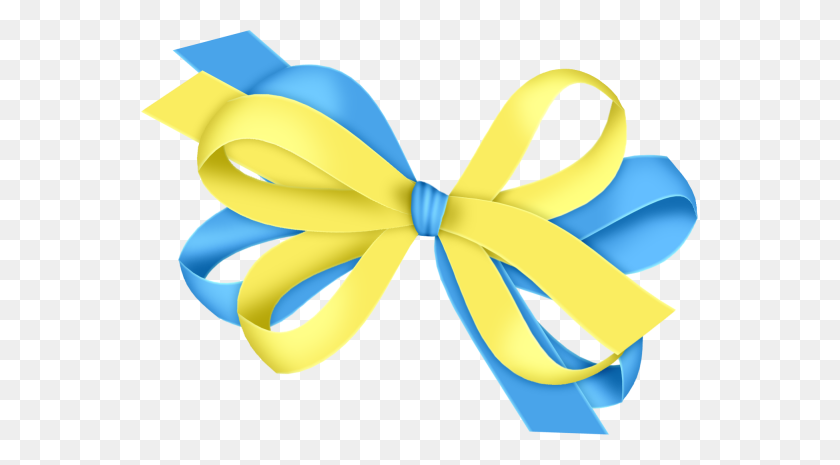 557x405 Blue And Yellow Bow - Yellow Bow Clipart