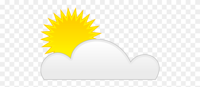 500x305 Blue And Yellow Symbol For Partly Cloudy Sky Vector Clip Art - Cloudy Weather Clipart