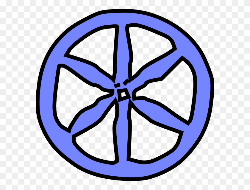 600x578 Blue Antique Wheel Clip Art - Ship Wheel Clipart