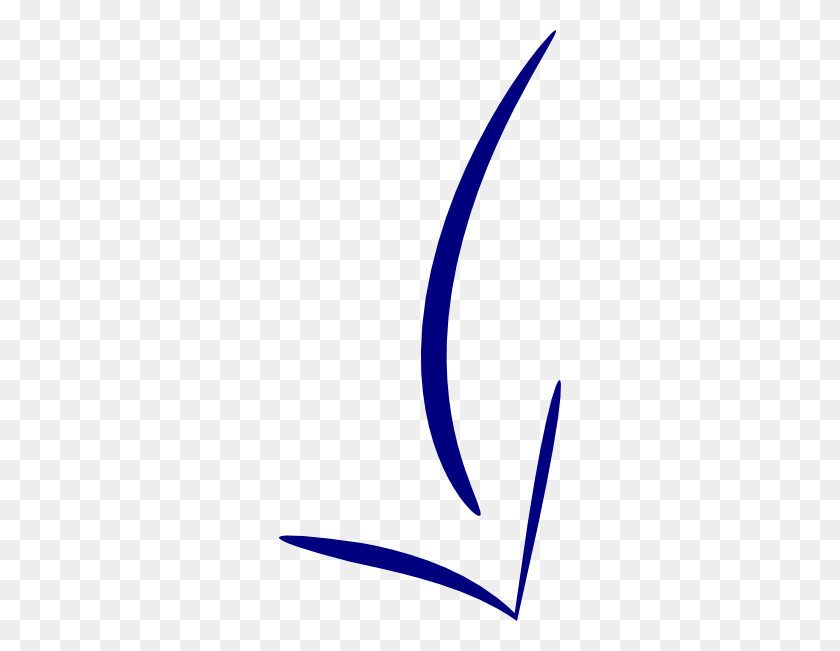 282x591 Blue Arrow Curved Clip Art - Thin Blue Line Clipart