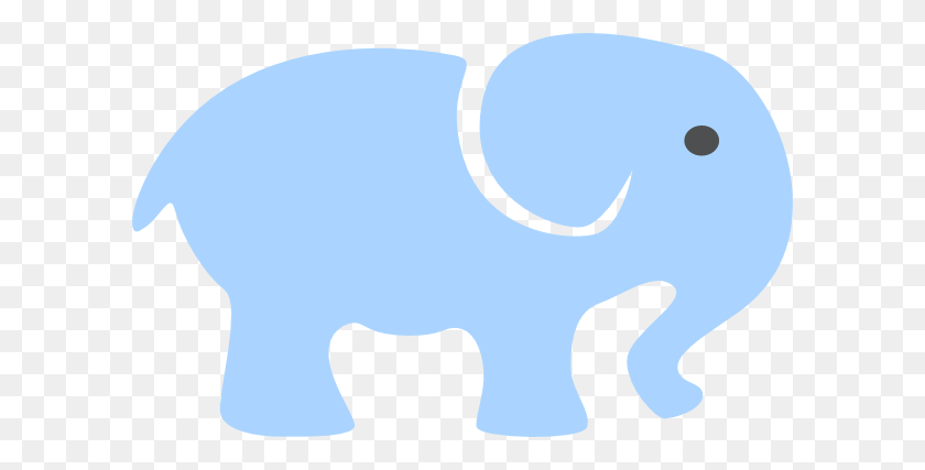 600x367 Blue Baby Elephant - Baby Elephant Clipart