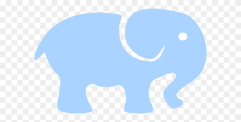 600x367 Blue Baby Elephant - Black Eye Clipart