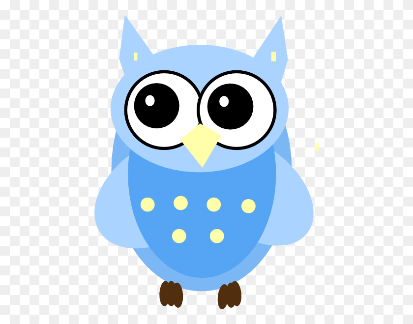 456x599 Blue Baby Owl Clip Art - Baby Owl Clipart