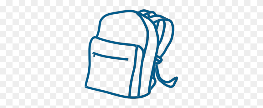 299x288 Blue Backpack Clip Art - Girl With Backpack Clipart
