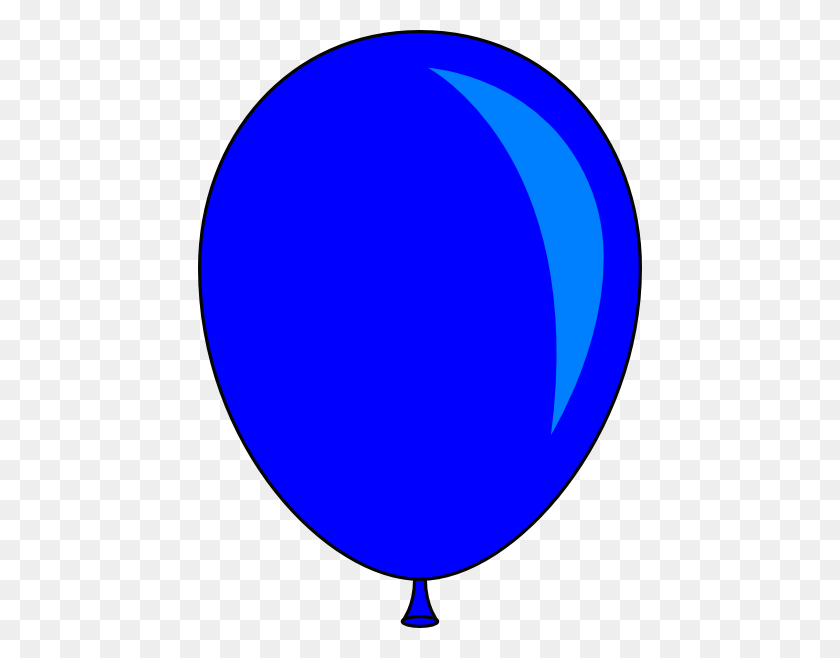 444x598 Blue Balloon Clip Art - Balloon Border Clipart